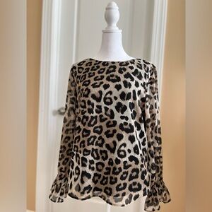 Banana Republic leopard print long sleeve top